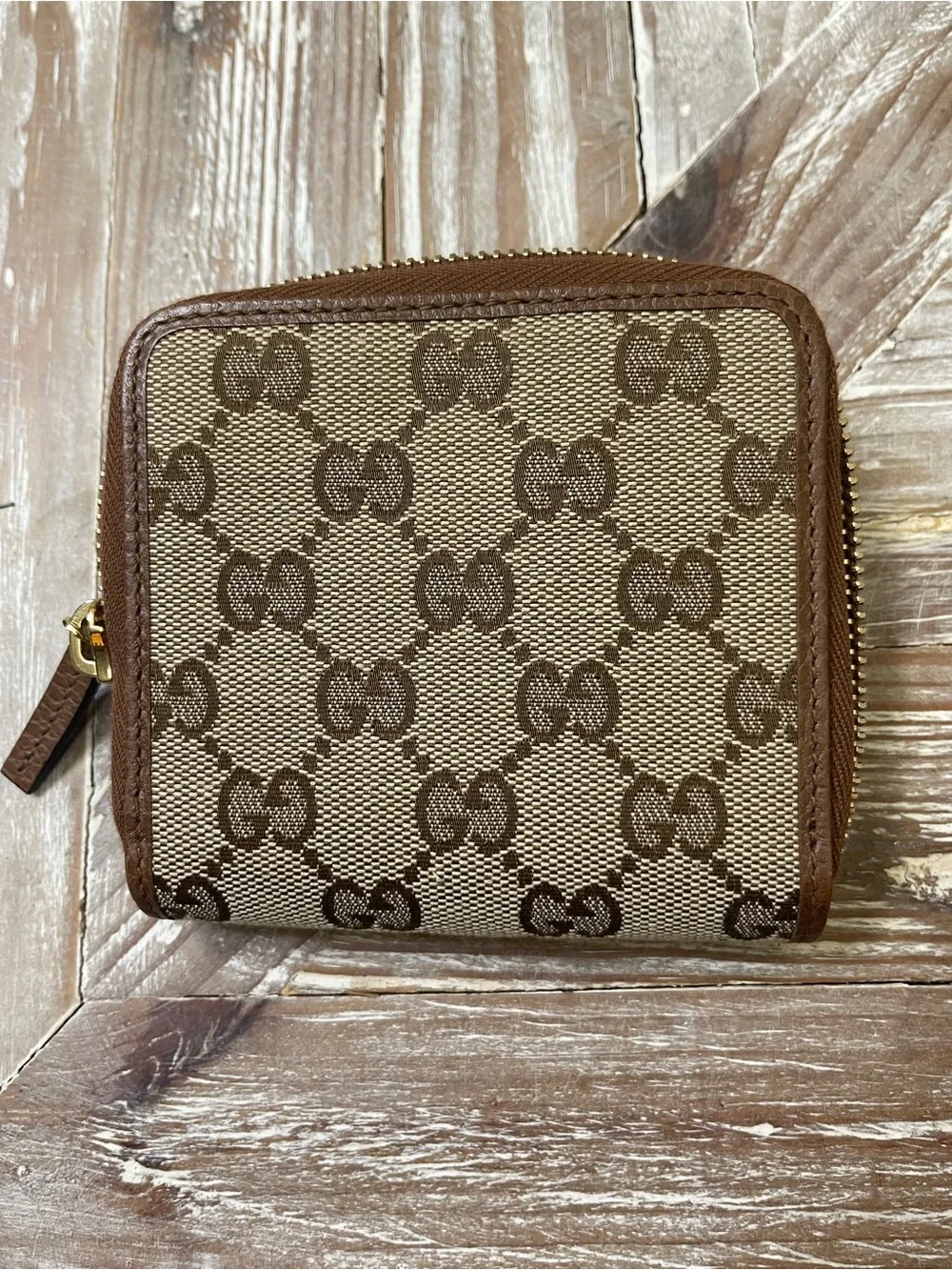 Brand New Gucci Brown Monogram Canvas Card & Key Holder